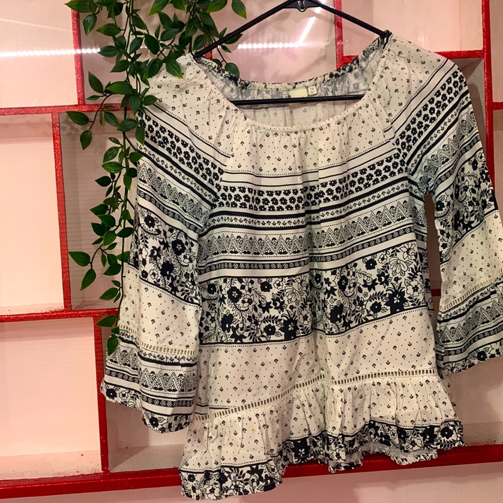 Black and white fancy shirt